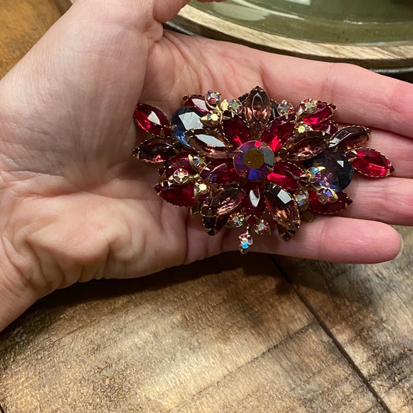 Vintage Jewelry - Sold! Purple AB Brooch Multi Layer 3D Coro Boucher